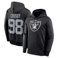 tocy LV.Raiders #98 Maxx Crosby Player Black Salute to Service Hoodies Stitched Jerseys