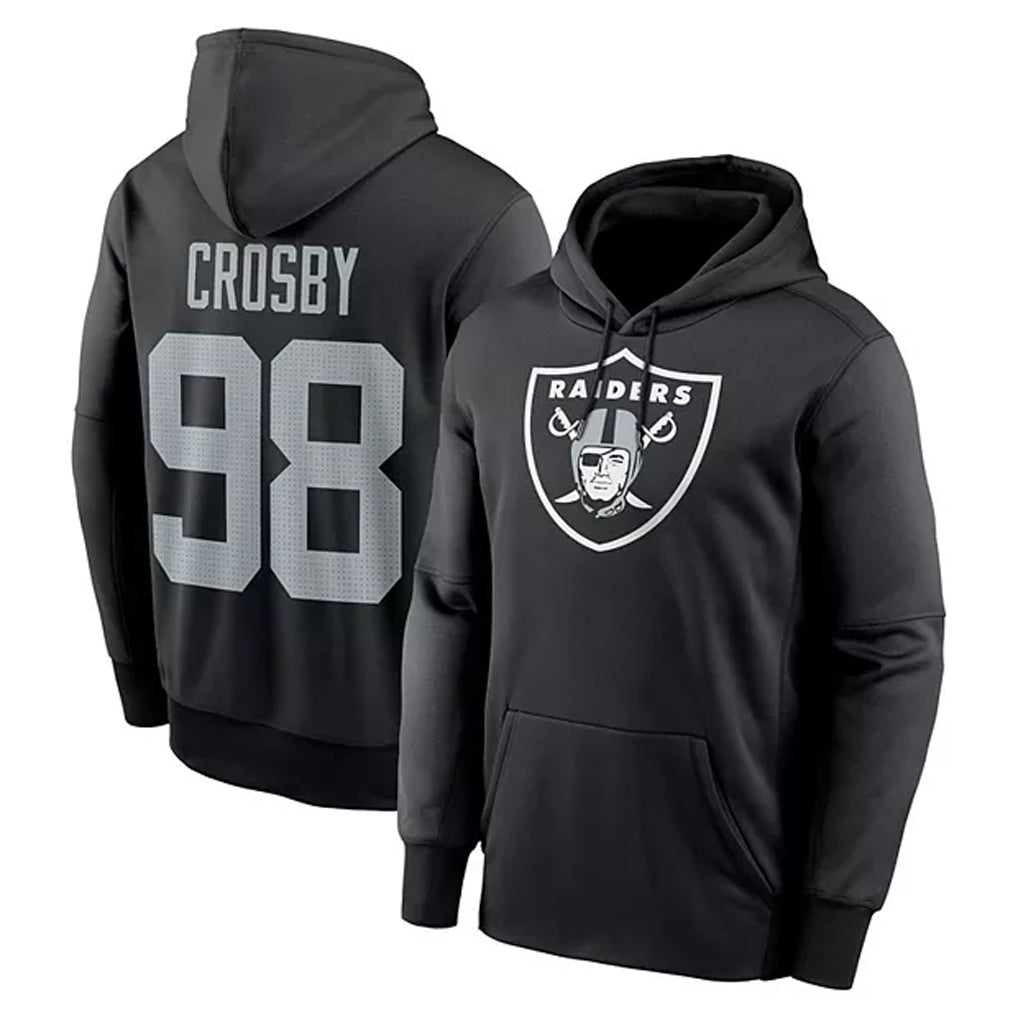 tocy LV.Raiders #98 Maxx Crosby Player Black Salute to Service Hoodies Stitched Jerseys