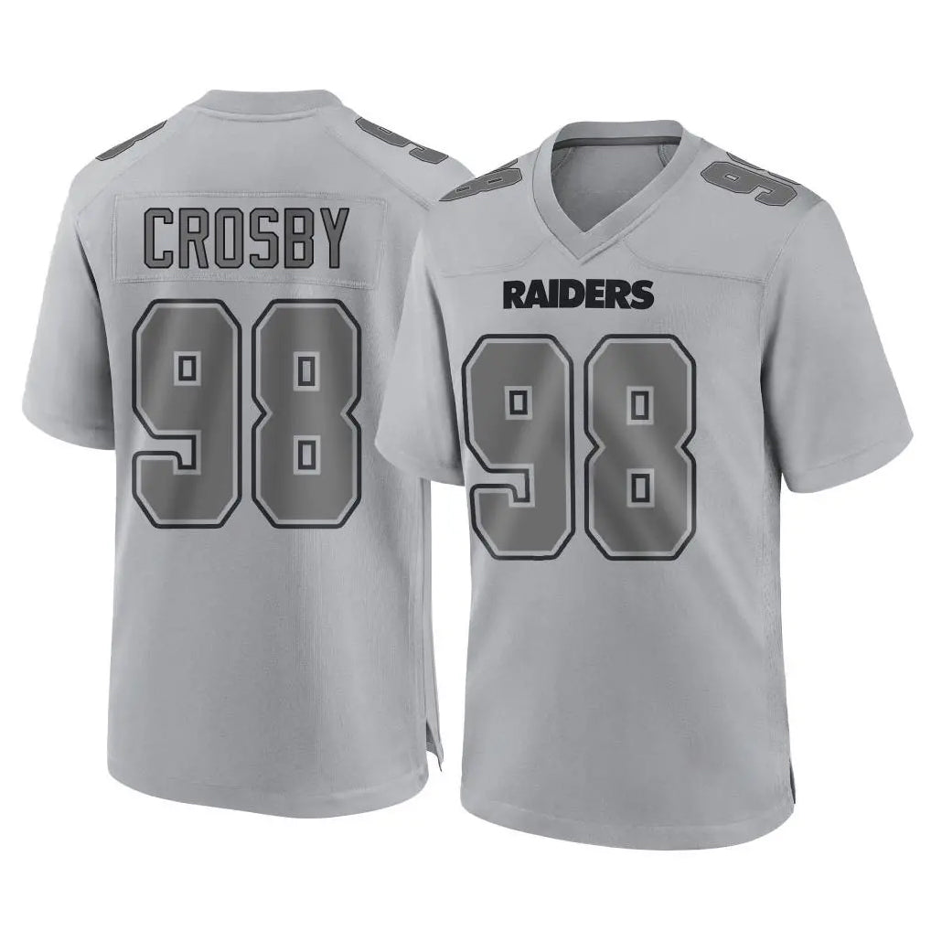 tocy LV.Raiders #98 Maxx Crosby Player Gray Atmosphere Fashion Limited Game Stitched Jerseys