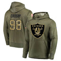 tocy LV.Raiders #98 Maxx Crosby Player Olive Salute to Service Pullover Hoodies Home Game Stitched Jerseys