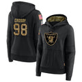 tocy LV.Raiders #98 Maxx Crosby Player Salute to Service Black Hoodies Stitched Jerseys