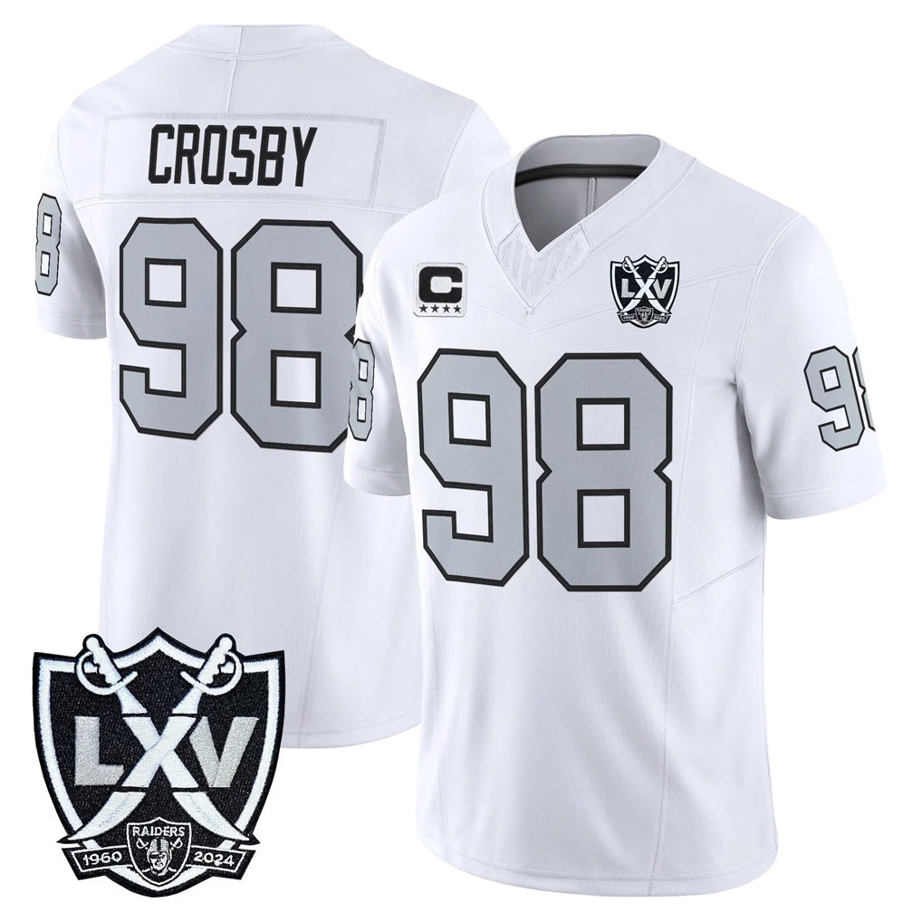 tocy LV.Raiders #98 Maxx Crosby Player White 2026 Vapor Limited Home Game Stitched Jerseys