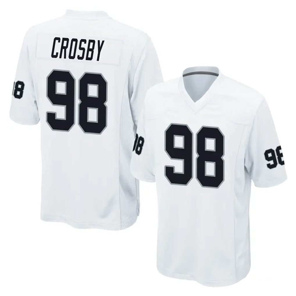 tocy LV.Raiders #98 Maxx Crosby Player White Home Game Stitched Jerseys