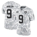 tocy LV.Raiders #9 Jalen Nailor Player Arctic Camo Salute To Service Limited Game Stitched Jerseys