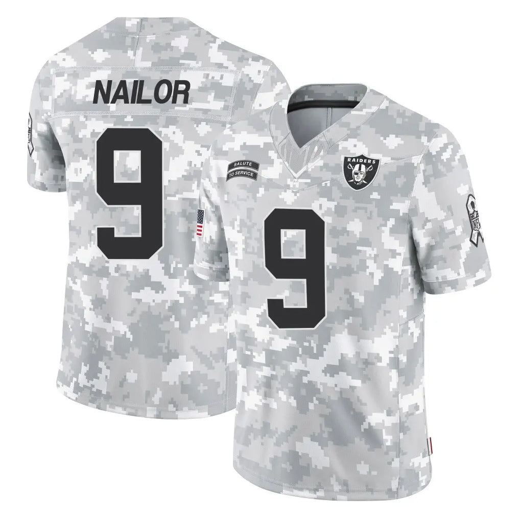tocy LV.Raiders #9 Jalen Nailor Player Arctic Camo Salute To Service Limited Game Stitched Jerseys