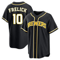 tocy M.Brewers #10 Sal Frelick Player Black Fashion Out Home Game Stitched Jerseys