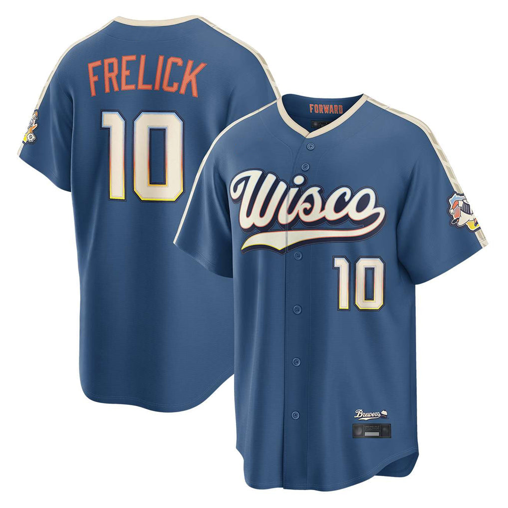 tocy M.Brewers #10 Sal Frelick Player Blue 2026 City Connect Home Game Stitched Jerseys