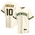 tocy M.Brewers #10 Sal Frelick Player Cream Home Game Stitched Jerseys