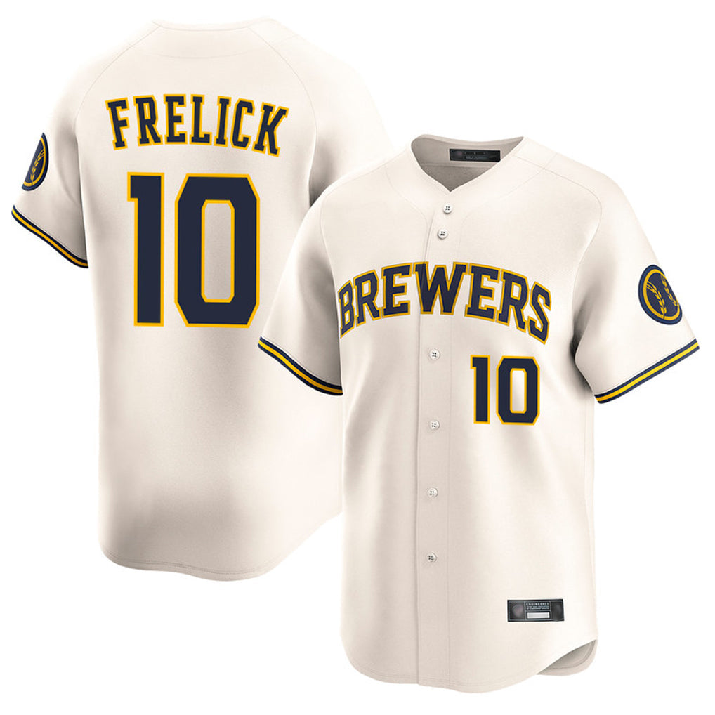 tocy M.Brewers #10 Sal Frelick Player Cream Home Limited Game Stitched Jerseys