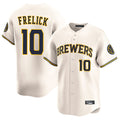 tocy M.Brewers #10 Sal Frelick Player Cream Home Limited Game Stitched Jerseys