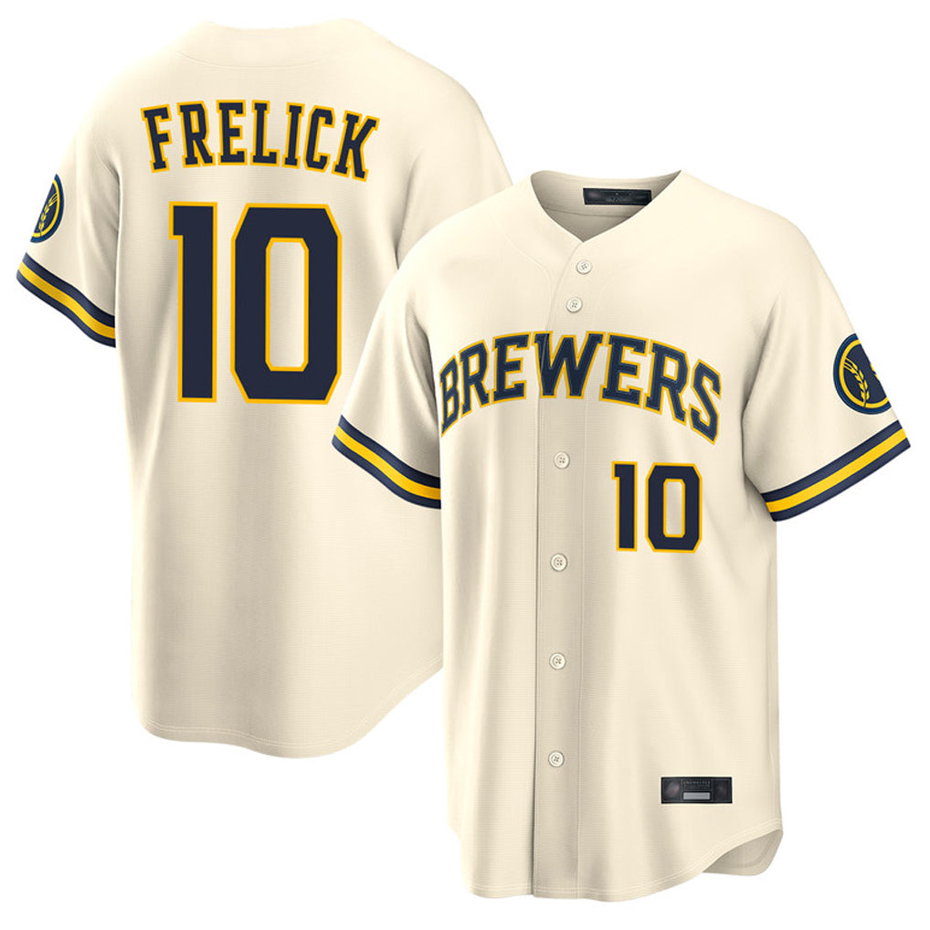 tocy M.Brewers #10 Sal Frelick Player Cream Home Limited Stitched Jerseys