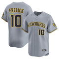 tocy M.Brewers #10 Sal Frelick Player Gray Home Limited Stitched Jerseys