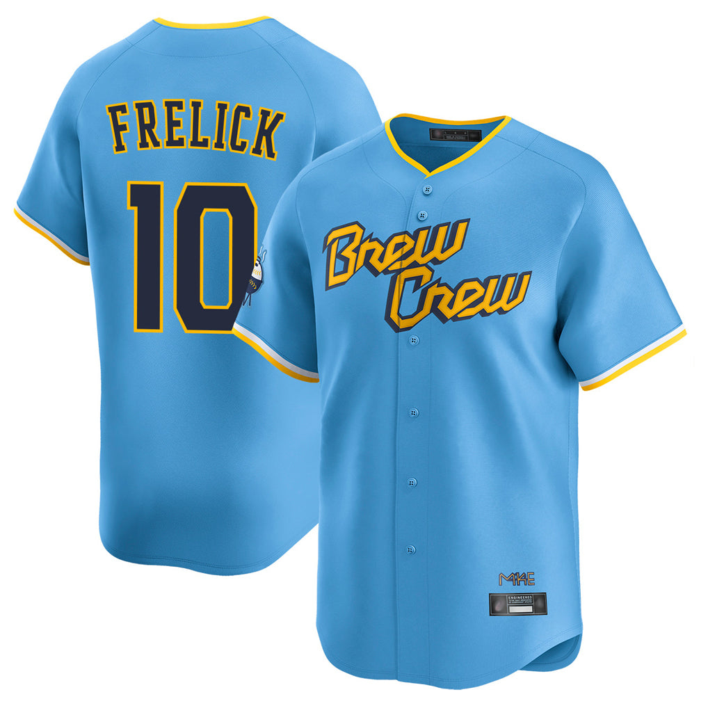tocy M.Brewers #10 Sal Frelick Player Light Blue City Connect Home Limited Stitched Jerseys
