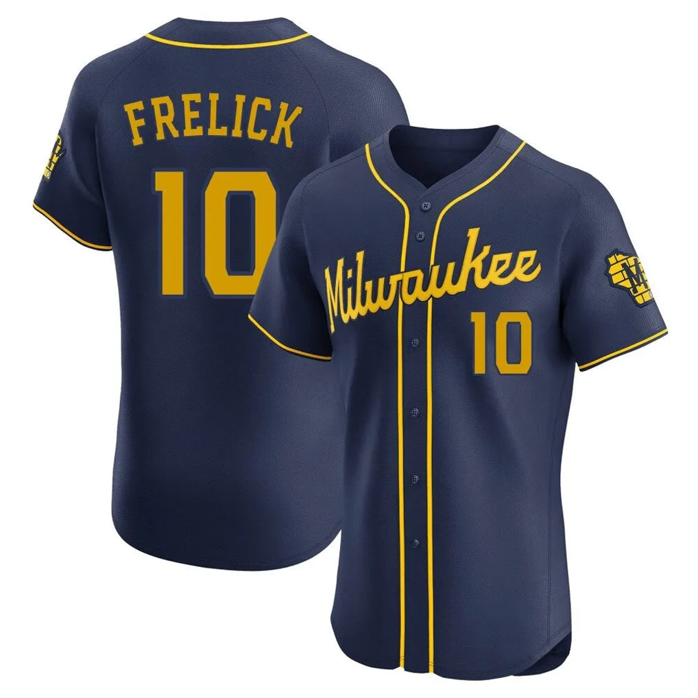 tocy M.Brewers #10 Sal Frelick Player Navy Home Limited Elite Stitched Jerseys
