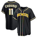 tocy M.Brewers M.Brewers #11 Jackson Chourio Player Black Fashion Out Home Game Stitched Jerseys Player Black Fashion Out Home Game Stitched Jerseys