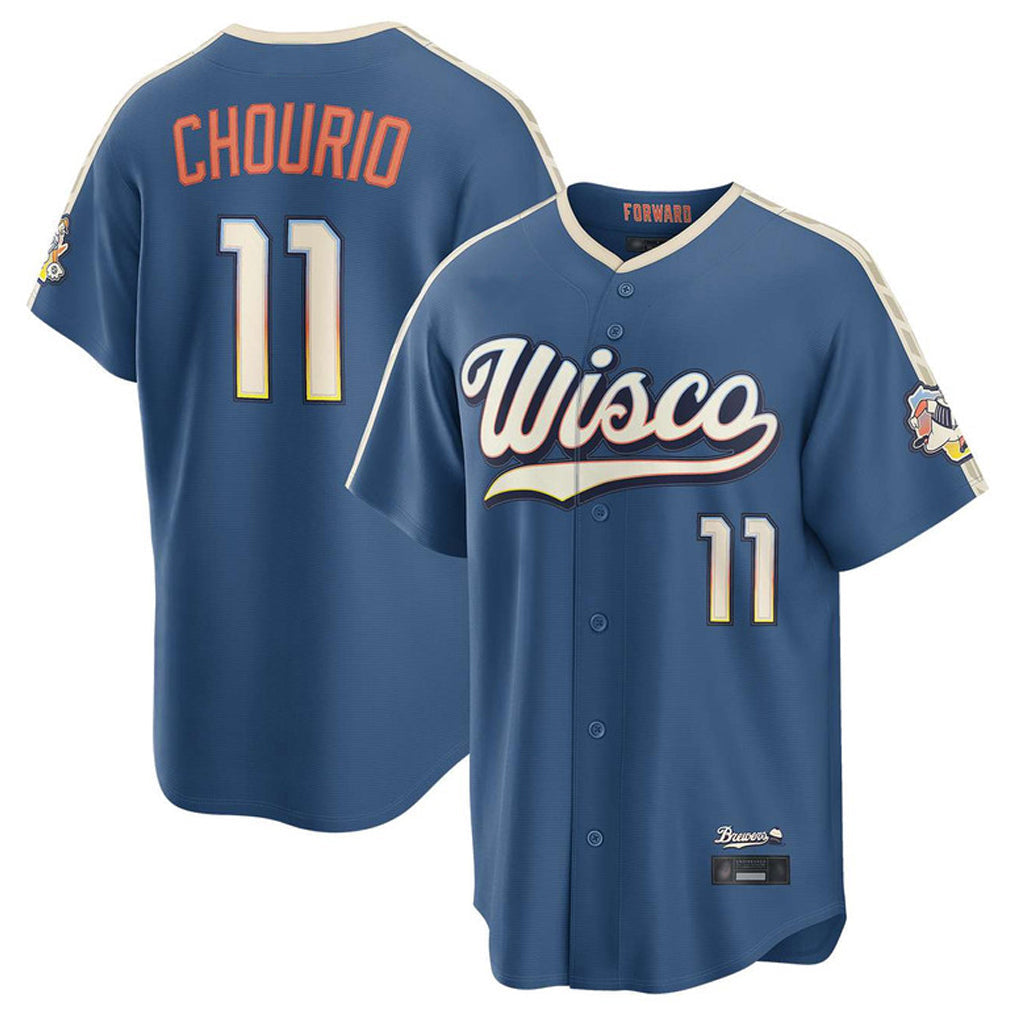 tocy M.Brewers #11 Jackson Chourio Player Blue 2026 City Connect Home Game Stitched Jerseys