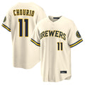 tocy M.Brewers #11 Jackson Chourio Player Cream Home Limited Stitched Jerseys