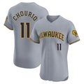 tocy M.Brewers #11 Jackson Chourio Player Gray Home Limited Elite Stitched Jerseys