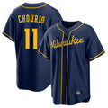 tocy M.Brewers #11 Jackson Chourio Player Navy Home Game Stitched Jerseys