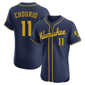 tocy M.Brewers #11 Jackson Chourio Player Navy Home Limited Elite Stitched Jerseys