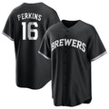 tocy M.Brewers #16 Blake Perkins Player Black Game Home Stitched Jerseys