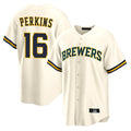 tocy M.Brewers #16 Blake Perkins Player Cream Home Game Stitched Jerseys
