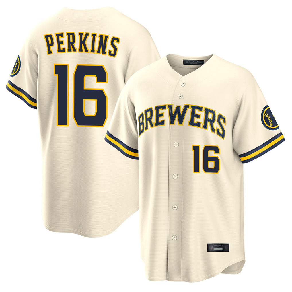 tocy M.Brewers #16 Blake Perkins Player Cream Home Limited Stitched Jerseys