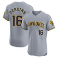 tocy M.Brewers #16 Blake Perkins Player Gray Home Limited Elite Stitched Jerseys