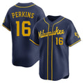 tocy M.Brewers #16 Blake Perkins Player Navy Home Limited Stitched Jerseys