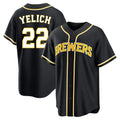 tocy M.Brewers #22 Christian Yelich Player Black Fashion Out Home Game Stitched Jerseys