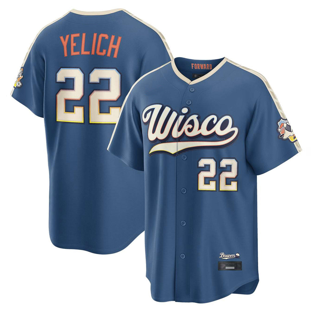 tocy M.Brewers #22 Christian Yelich Player Blue 2026 City Connect Home Game Stitched Jerseys