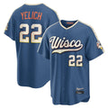 tocy M.Brewers #22 Christian Yelich Player Blue 2026 City Connect Home Game Stitched Jerseys