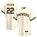 tocy M.Brewers #22 Christian Yelich Player Cream Home Game Stitched Jerseys