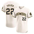 tocy M.Brewers #22 Christian Yelich Player Cream Home Limited Elite Stitched Jerseys