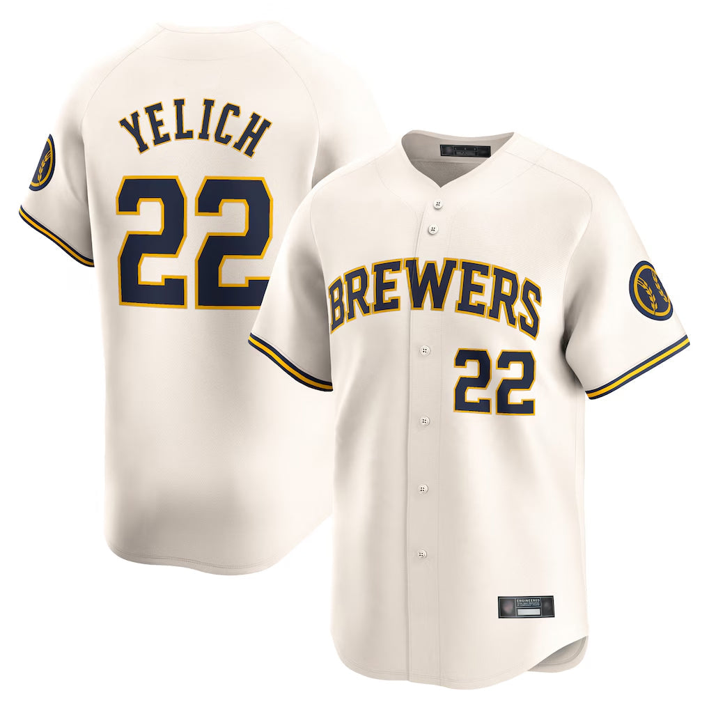 tocy M.Brewers #22 Christian Yelich Player Cream Home Limited Stitched Jerseys