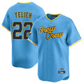 tocy M.Brewers #22 Christian Yelich Player Light Blue City Connect Home Limited Stitched Jerseys