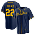 tocy M.Brewers #22 Christian Yelich Player Navy Home Game Stitched Jerseys