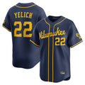 tocy M.Brewers #22 Christian Yelich Player Navy Home Limited Stitched Jerseys
