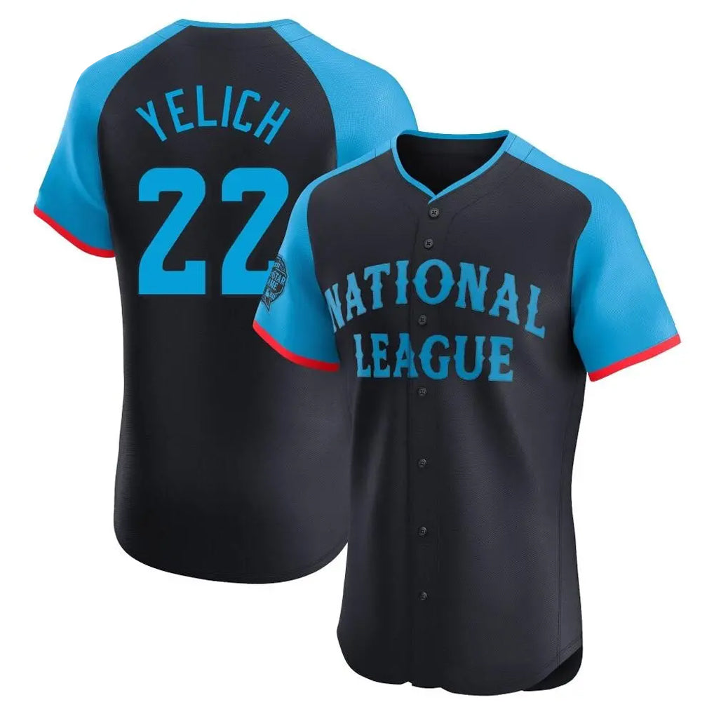 tocy M.Brewers #22 Christian Yelich Player Navy Limited National League All-Star Home Limited Elite Stitched Jerseys