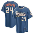 tocy M.Brewers #24 William Contreras Player Blue 2026 City Connect Home Game Stitched Jerseys