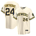 tocy M.Brewers #24 William Contreras Player Cream Home Limited Stitched Jerseys