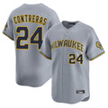 tocy M.Brewers #24 William Contreras Player Gray Home Limited Stitched Jerseys