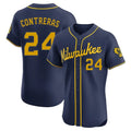 tocy M.Brewers #24 William Contreras Player Navy Home Limited Elite Stitched Jerseys