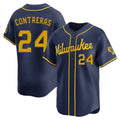 tocy M.Brewers #24 William Contreras Player Navy Home Limited Stitched Jerseys