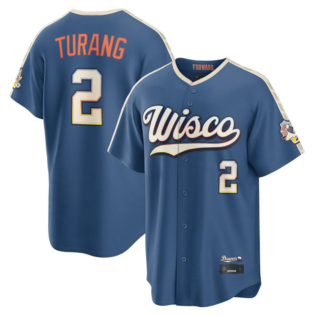 tocy M.Brewers #2 Brice Turang Player Blue 2026 City Connect Home Game Stitched Jerseys