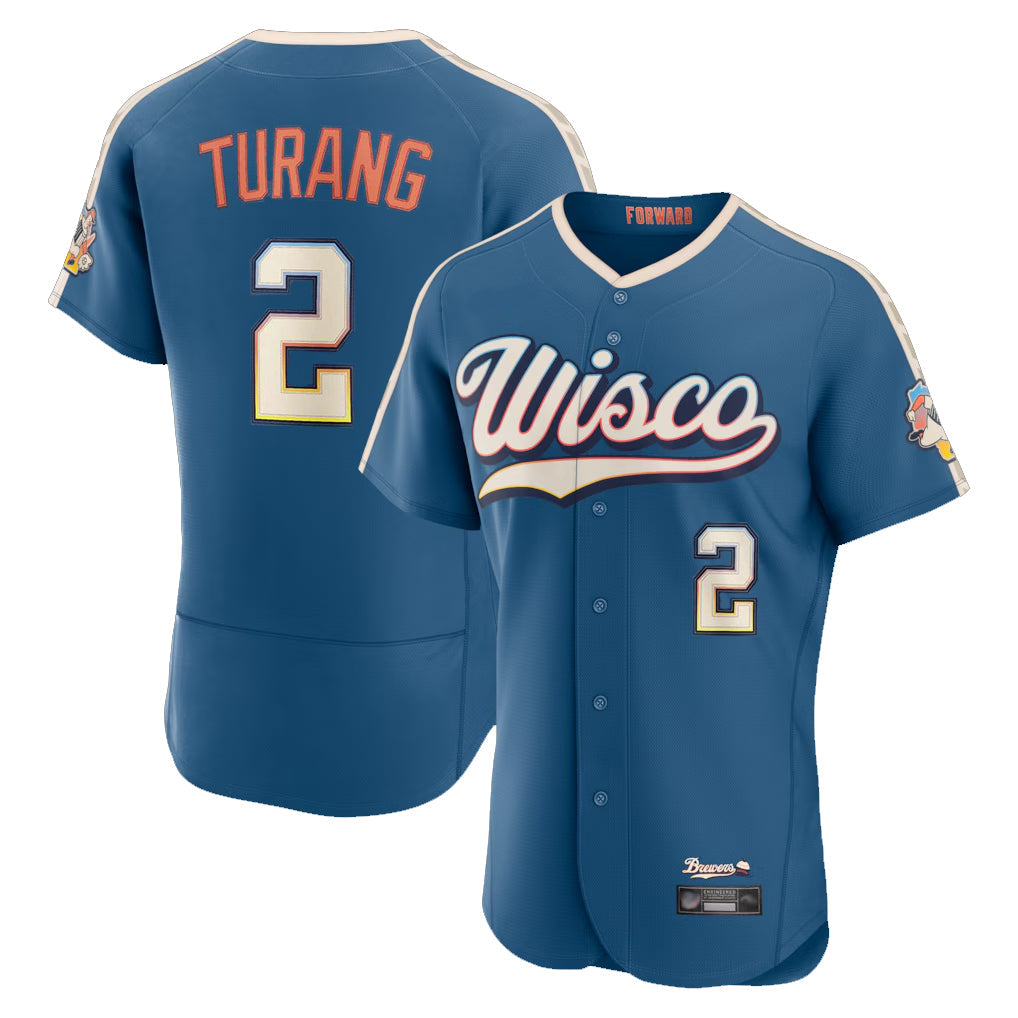 tocy M.Brewers #2 Brice Turang Player Blue 2026 City Connect Home Limited Elite Stitched Jerseys