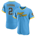 tocy M.Brewers #2 Brice Turang Player Light Blue City Connect Home Limited Elite Stitched Jerseys