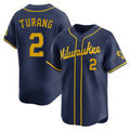 tocy M.Brewers #2 Brice Turang Player Navy Home Limited Stitched Jerseys