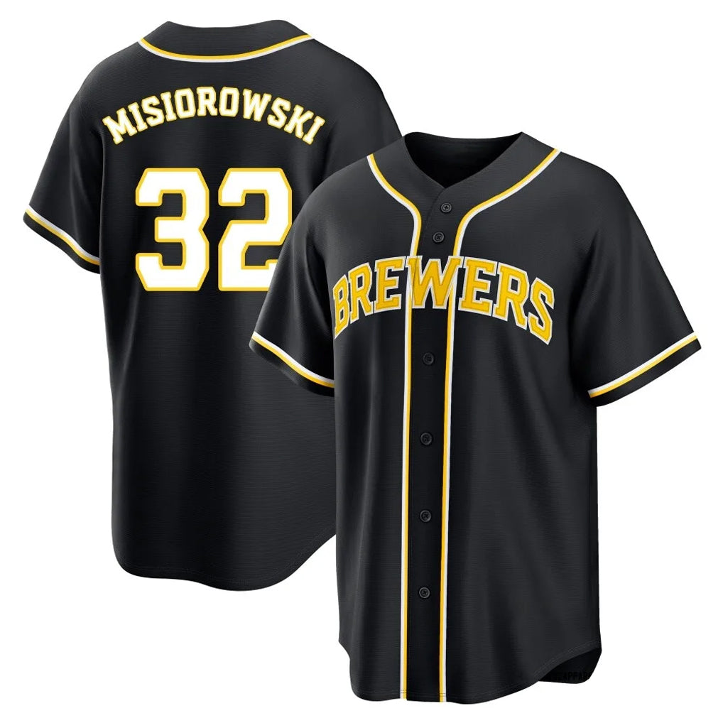 tocy M.Brewers #32 Jacob Misiorowski Player Black Fashion Out Home Game Stitched Jerseys