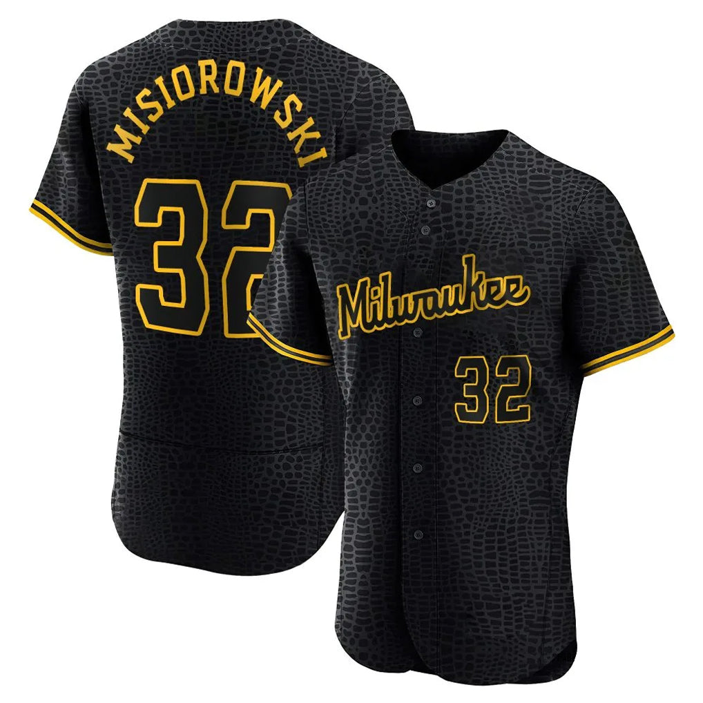 tocy M.Brewers #32 Jacob Misiorowski Player Black Snake Skin City Home Limited Elite Stitched Jerseys